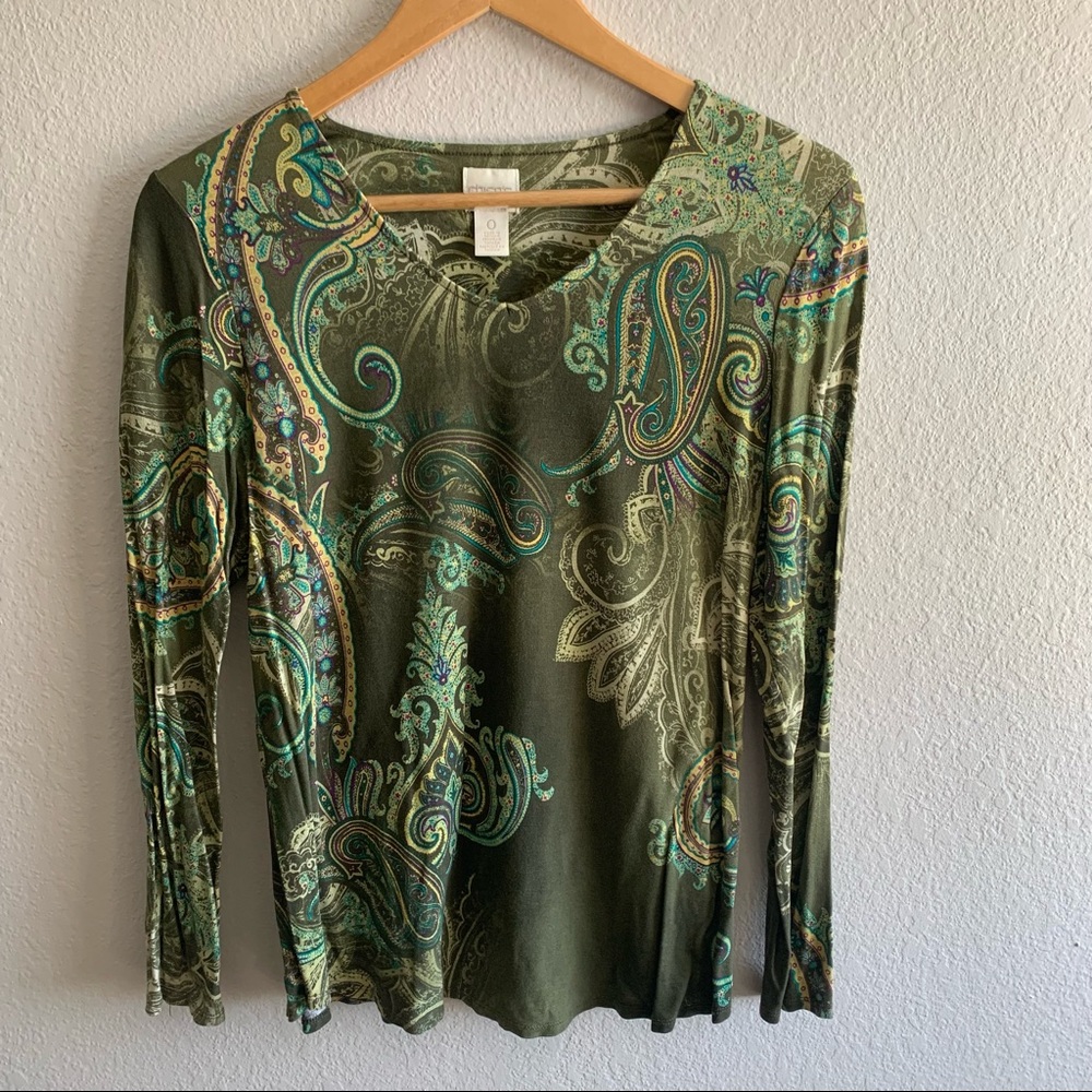 Long Sleeve Chico’s Patterned Top